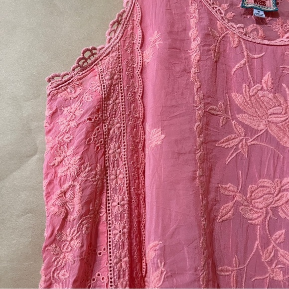 Johnny Was Pink Lace Sleeveless Top - Picture 6 of 12